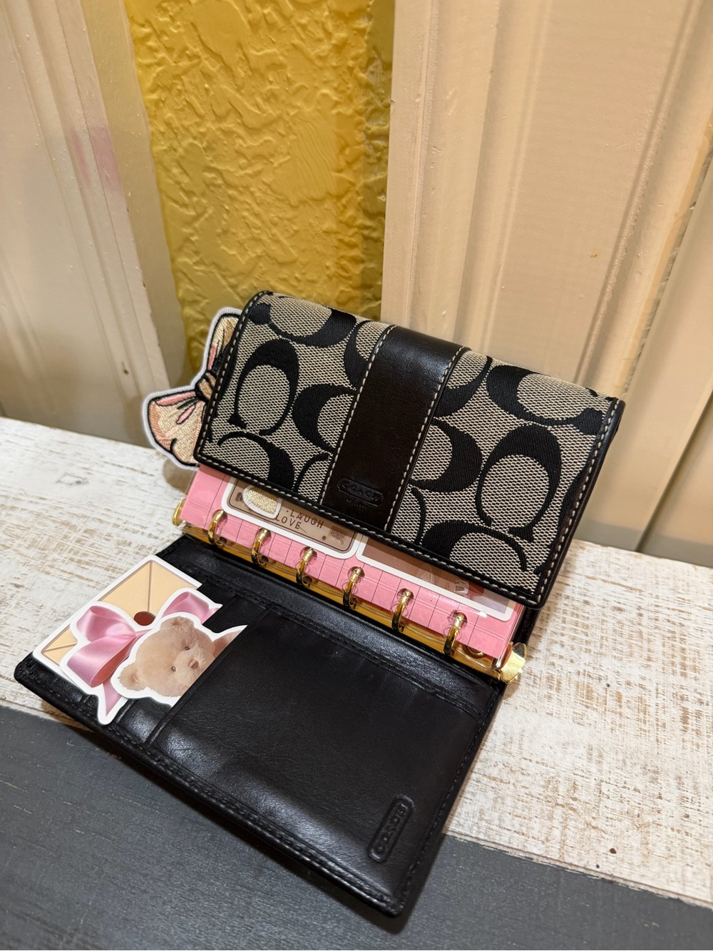 Coach Signature C Planner Wallet with Goodies!